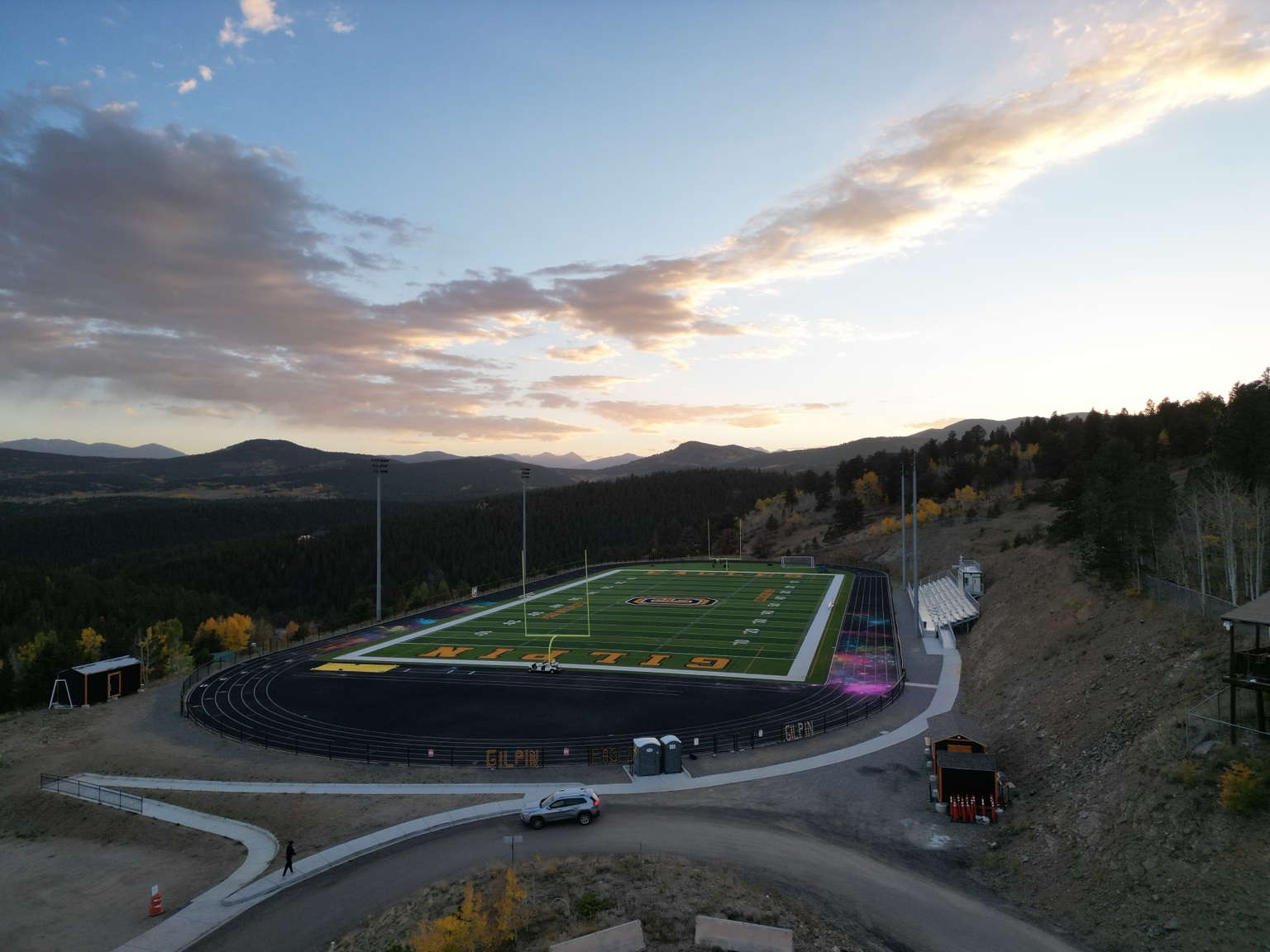 Friday Night Lights — Aerial photograph, Gilpin County, Colorado, by Micah Price
